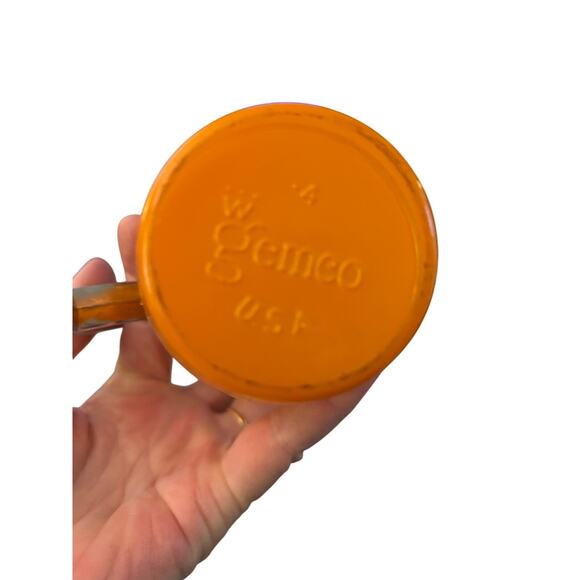 1960/70's Vintage Creamer or syrup Glass Dispenser Orange 6"T x 2" W - Picture 5 of 12